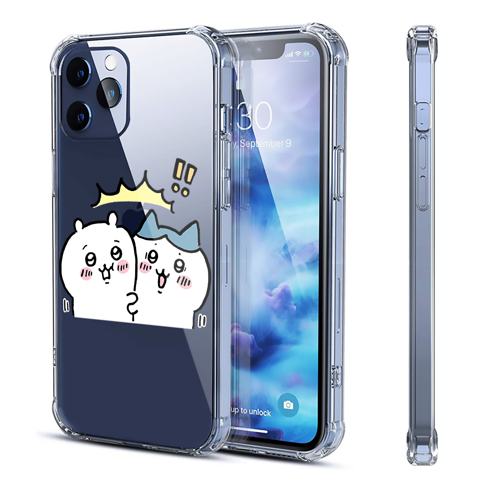 （画像用） ちいかわ ハチワレ Chii-kawa hachiware 【iPhone 12シリーズ対応】透明スマホケース（クリアソフトケース）